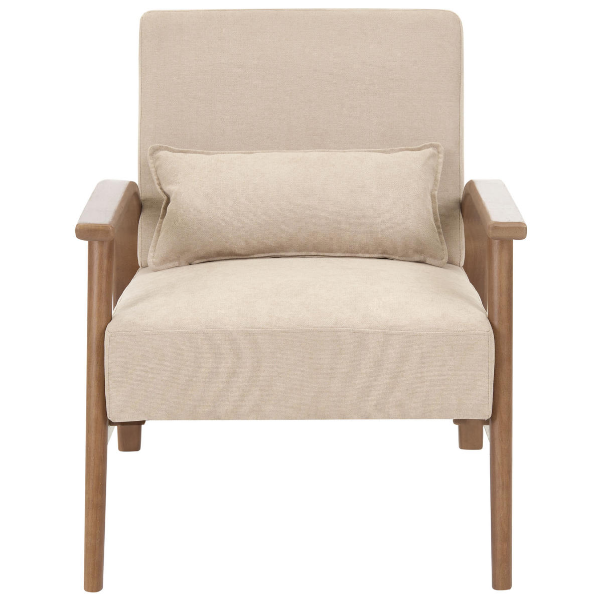SESSEL Stoff Beige Skara - Beige/Braun, Textil (70/83/88cm) - Beliani