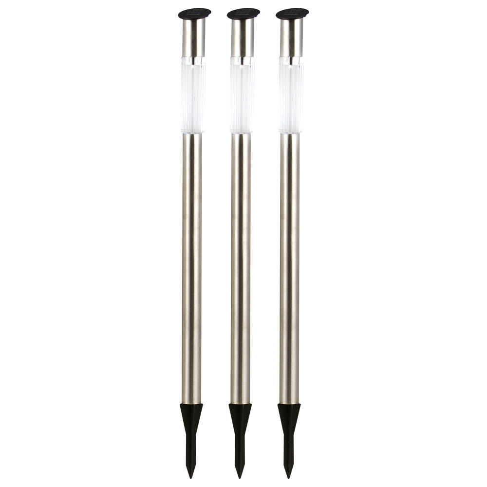 LED AUSSENLEUCHTE Edelstahl Silber 3er Set - Silberfarben, Metall (5/5/70cm) - Globo Lighting