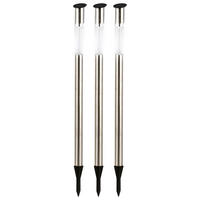 LED AUSSENLEUCHTE Edelstahl Silber 3er Set - Silberfarben, Metall (5/5/70cm) - Globo Lighting