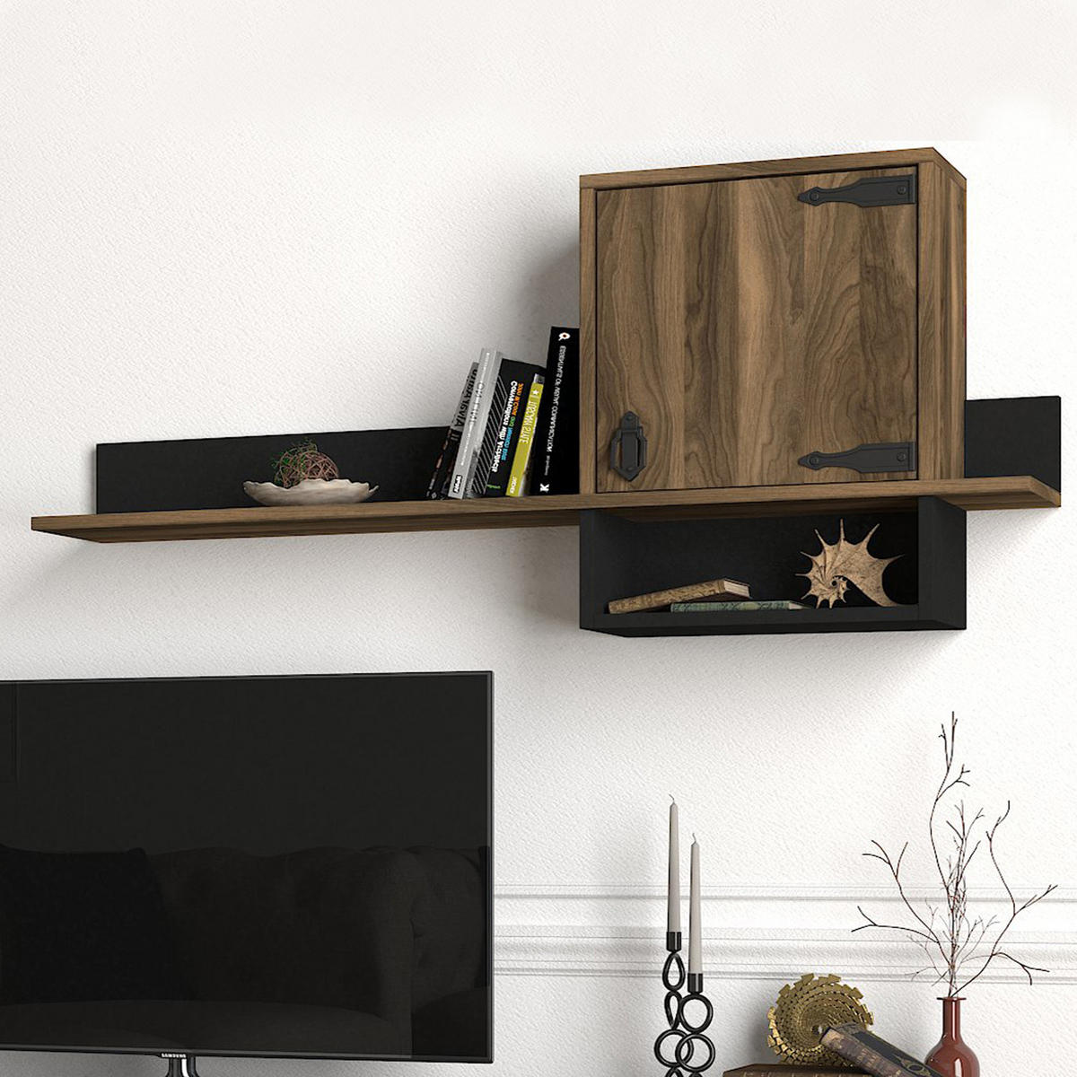 WANDREGAL ANTHES WALNUß - Braun, Holzwerkstoff (120/47/22cm) - moebel17