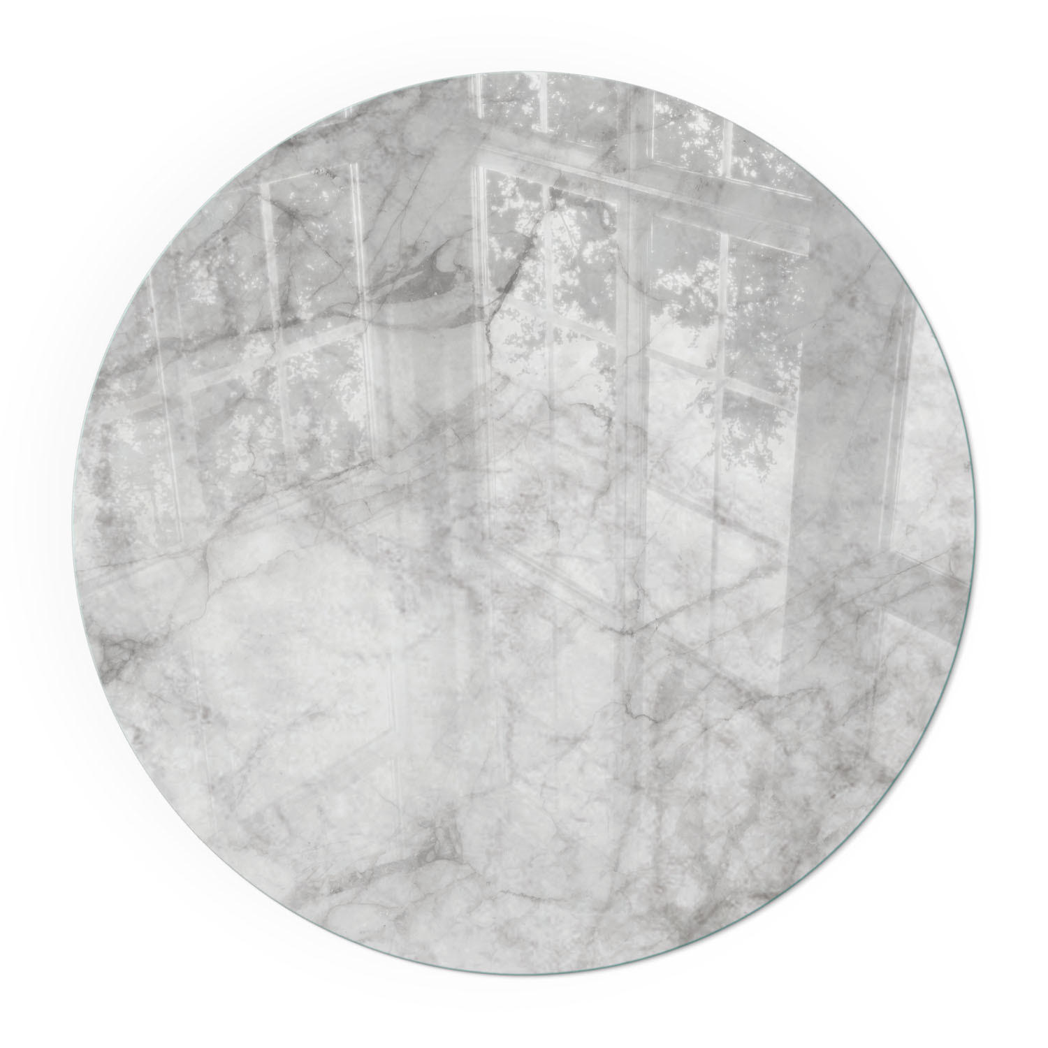 GLASPLATTE für Kamin Ø 90 cm - Grau, Glas (90/90/0.4cm) - TULUP