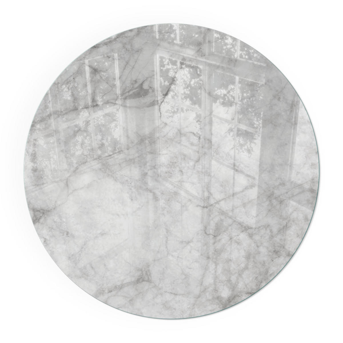 GLASPLATTE für Kamin Ø 90 cm - Grau, Glas (90/90/0.4cm) - TULUP