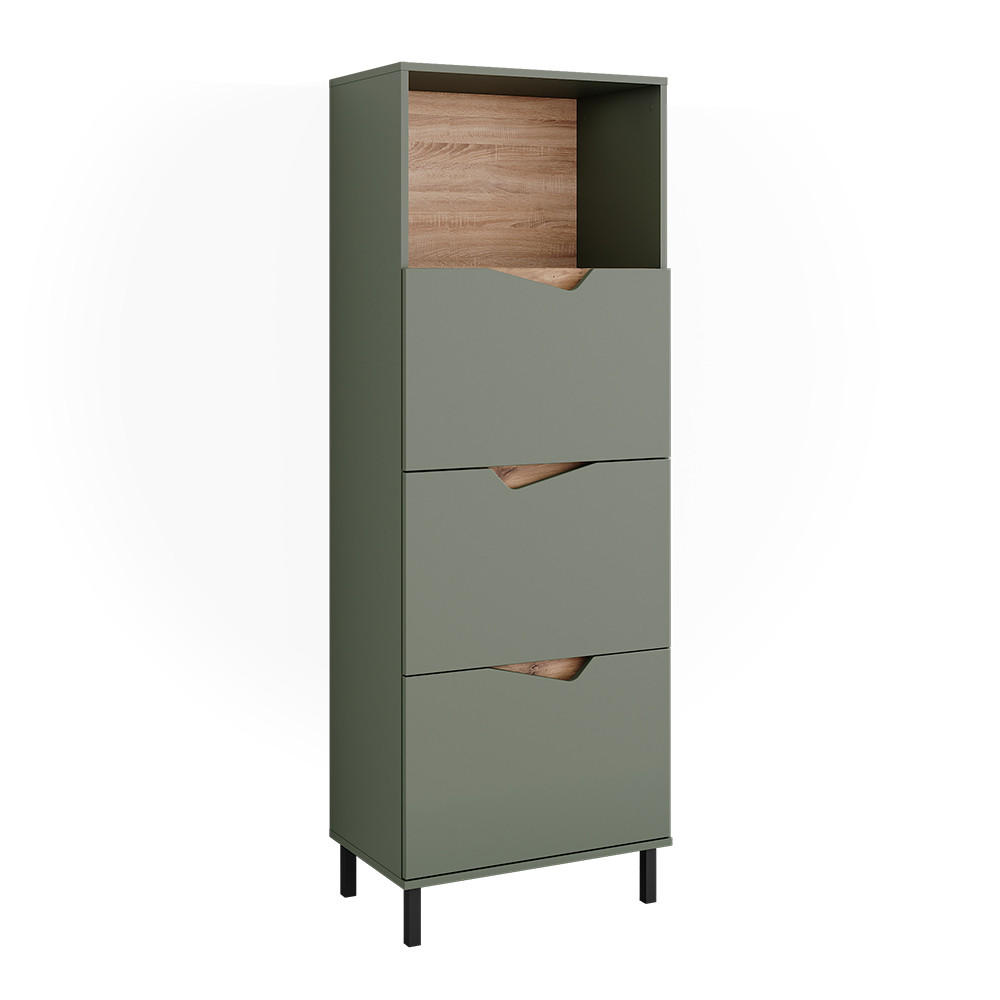 Vicco KREDENC Marelle Zelená/umělecká 60 x 169.5 cm se 4 přihrádkami