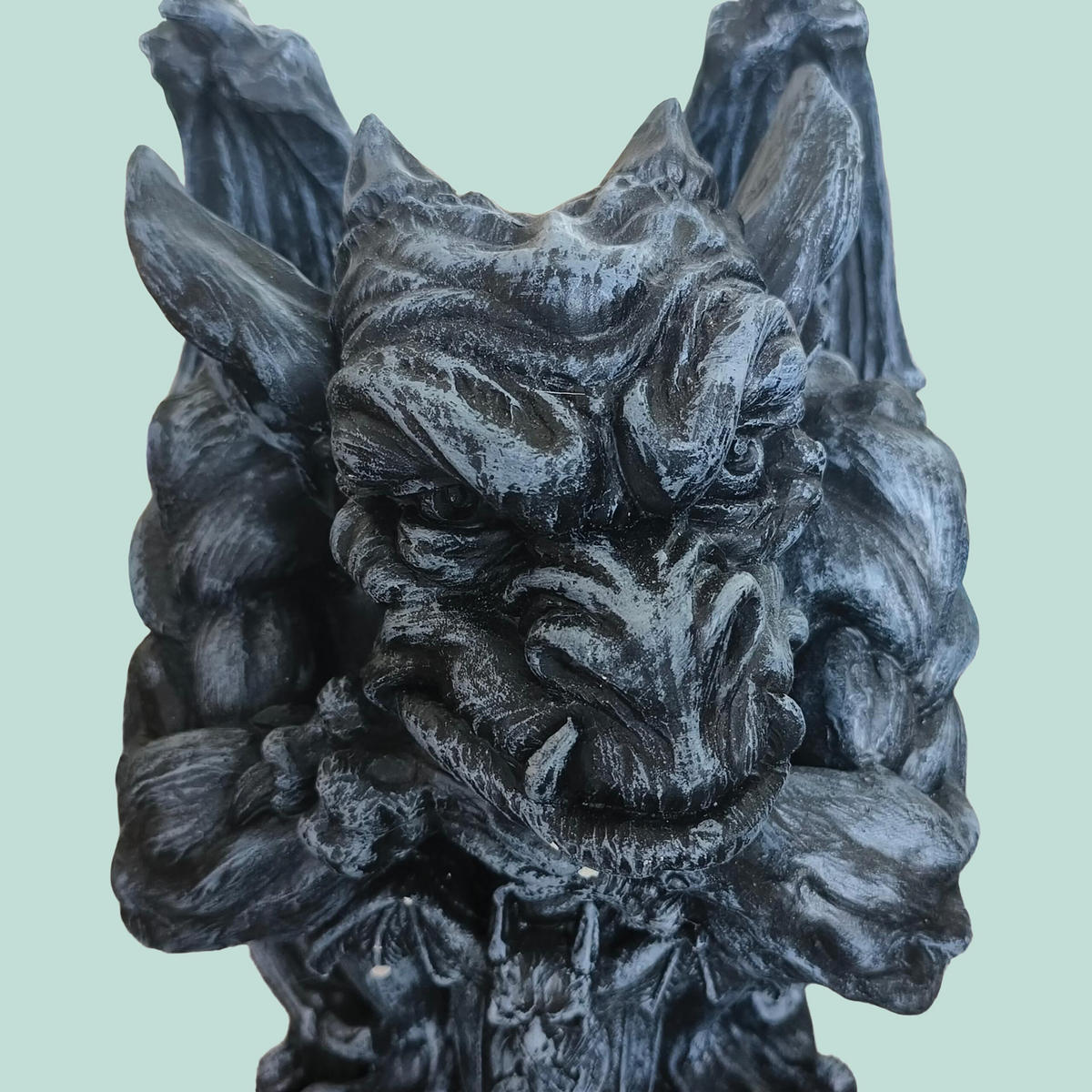 GARGOJLA-SOŠKA - sivá, plast (28/42/28cm) - Relaxdays