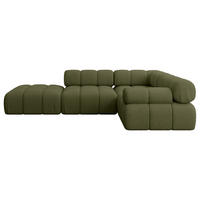 ECKSOFA modulares Sofa Felto-L1 - 285x190x70 cm Grün Bouclé - Grün, Holzwerkstoff/Textil (285/190cm) - ALTDECOR