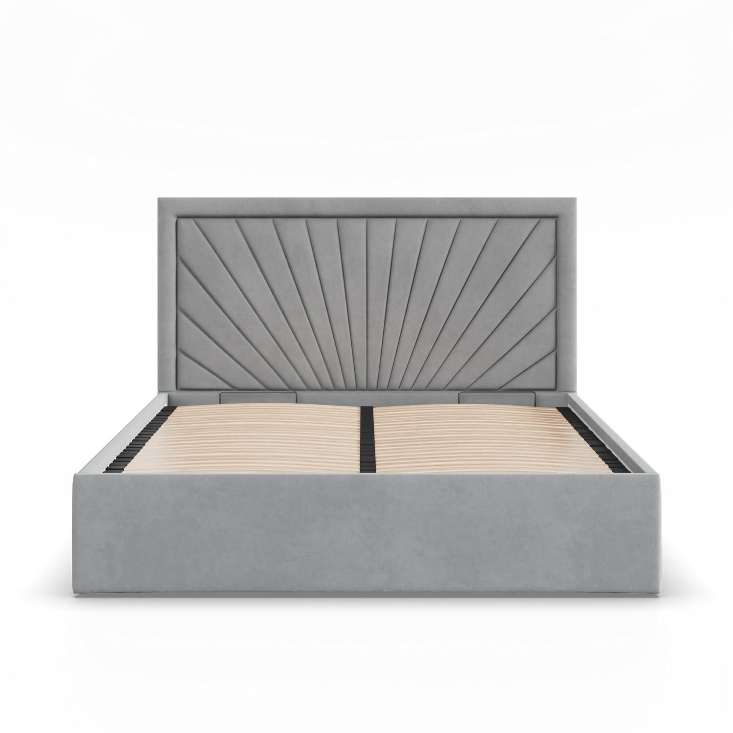 POLSTERBETT MIT KOPFTEIL 140x200 mit Bettkasten VASTO, Grau - Grau, Textil (140/200cm) - Mebligo