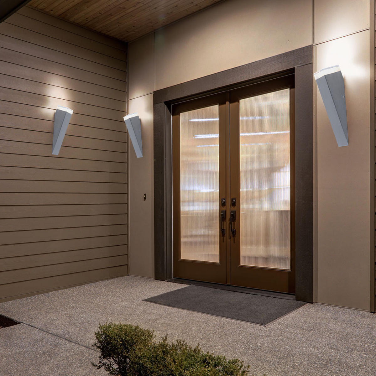 LED AUSSEN-WANDLEUCHTE Edelstahl Silber - Silberfarben, Metall (7.5/30.5/8.5cm)