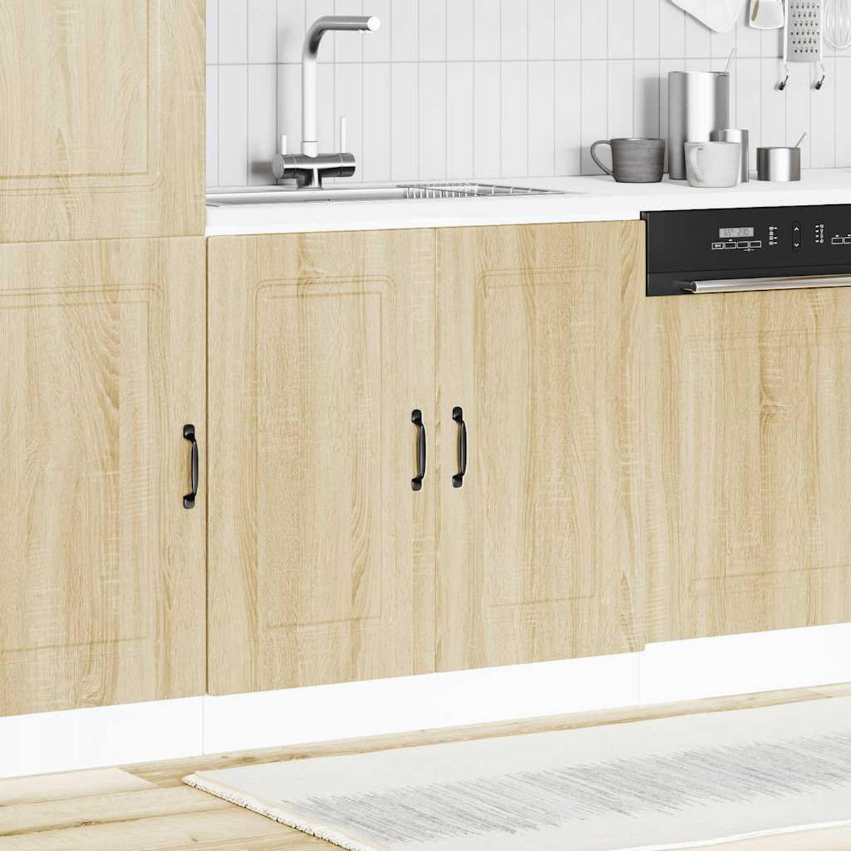SPÜLENUNTERSCHRANK Kalmar Sonoma-Eiche 80/46/81,5 Cm - Braun, Holzwerkstoff (46/81.5/80cm) - vidaXL
