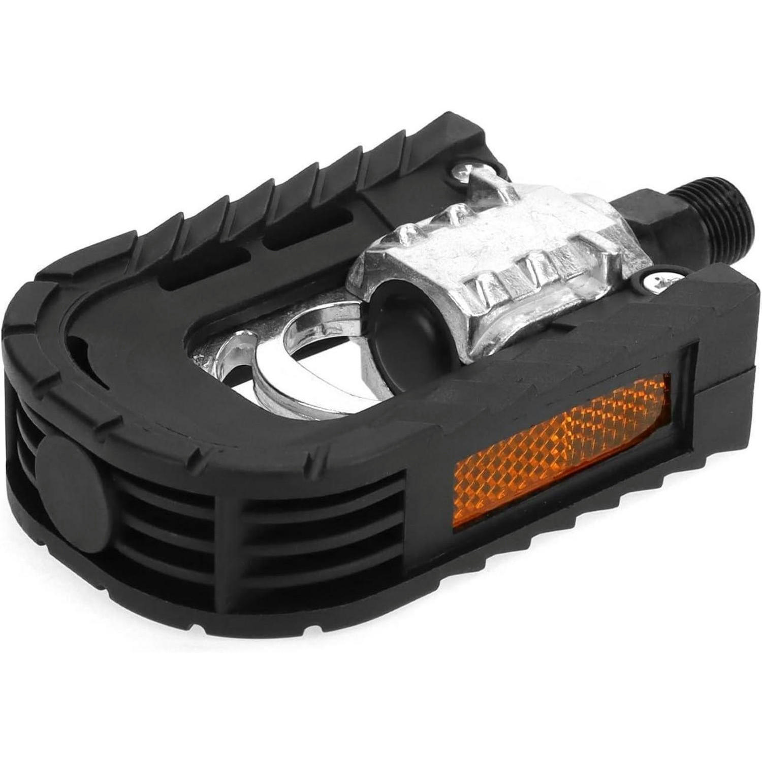 FAHRRADPEDALE Klapppedal mit Reflektoren 14mm(9/16") Gewinde - Schwarz, Metall (10/7/12.5cm)