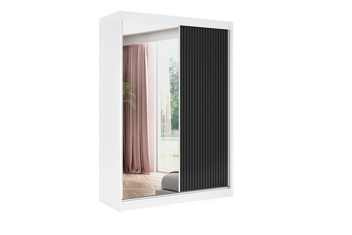 KLEIDERSCHRANK RYFLO - 150 - Weiß|Schwarz - Schwarz/Weiß, Holzwerkstoff (150/215/61cm) - ALTDECOR