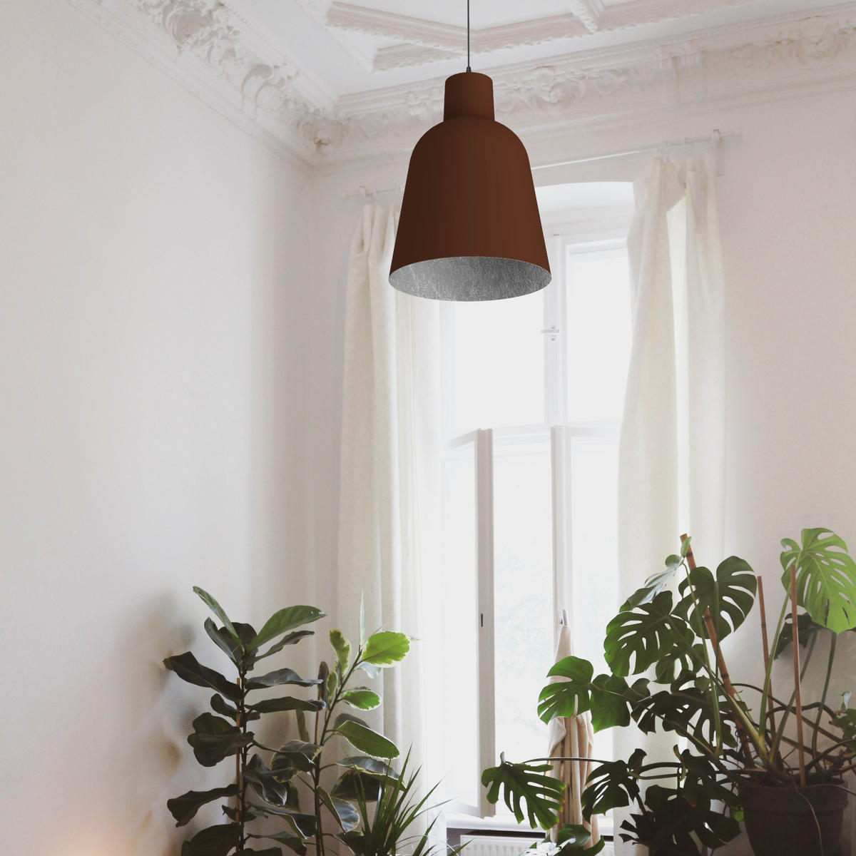 HÄNGELEUCHTE - Braun, Metall (40/40/51.5cm) - Lumicom