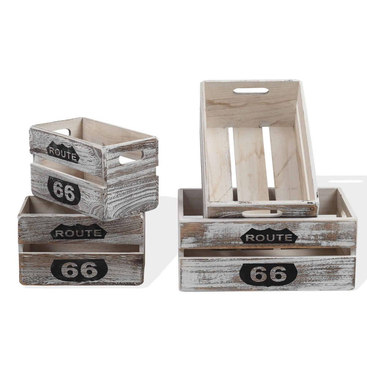 HOLZKISTEN SET, 4tlg. Weiß 22/35/15 cm - Weiß, Holz (22/15/35cm) - Mobili Rebecca