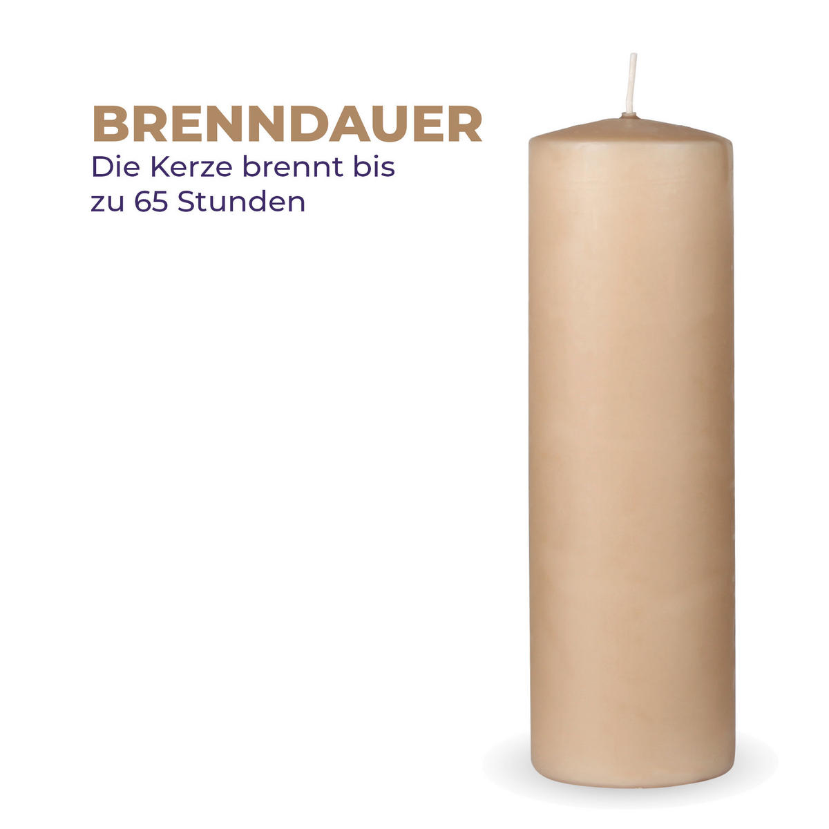 STUMPENKERZEN "Beige", Größe Ø7cm x Höhe: 20 cm - Beige, Naturmaterialien (7/20cm) - HS Candle