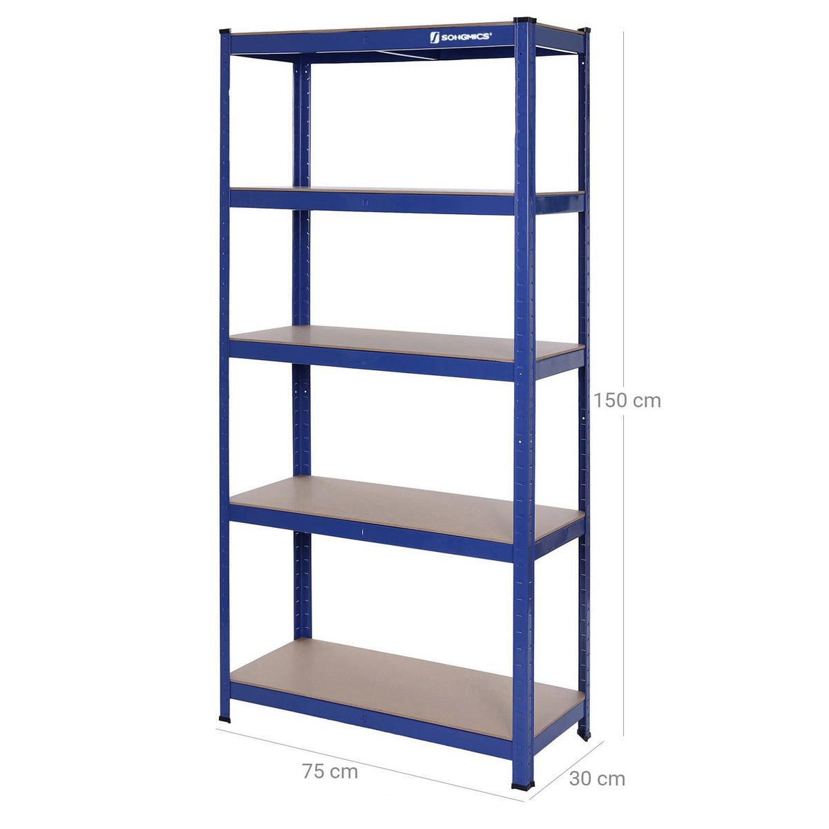 STANDREGAL - Blau, Metall (75/150/30cm) - Hansiro