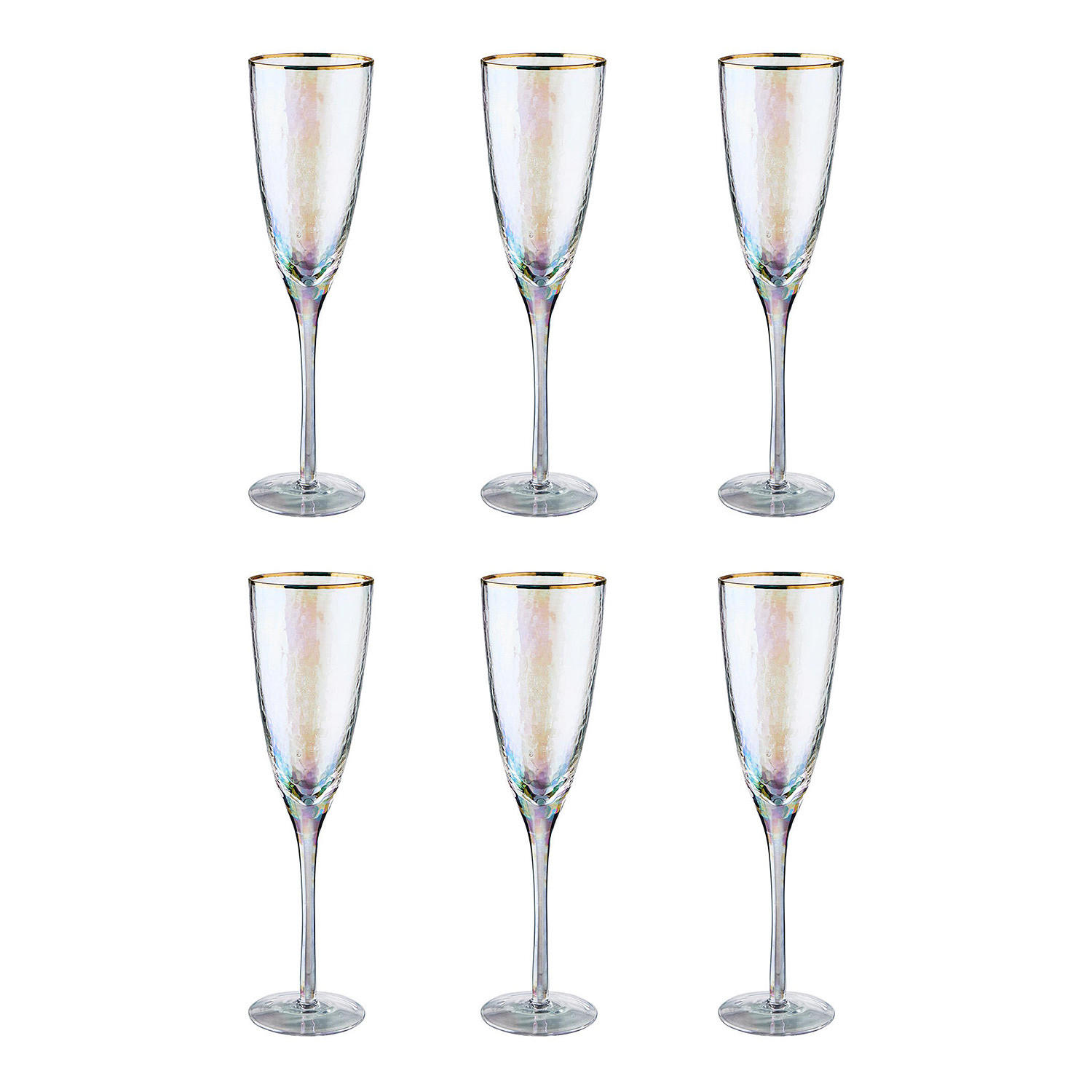 CHAMPAGNERFLÖTE (6er Set) Smeralda - Transparent, Glas (0.25L) - Butlers