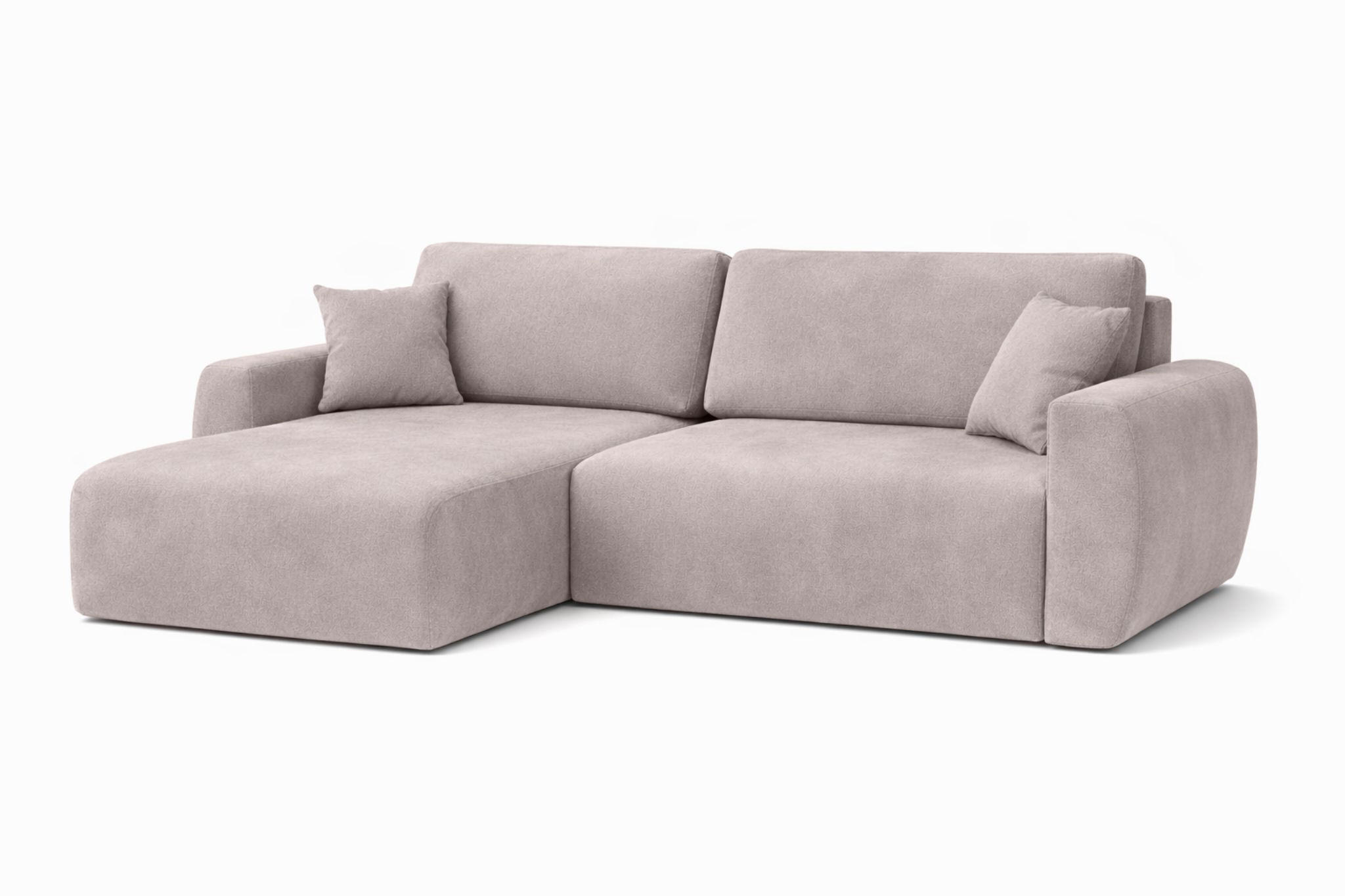 ECKSOFA Mit Schlaffunktion Ariel L, Velours, Stoff Salvador, Grau, Links - Grau, Holz (250/142cm) - Kaiser Möbel
