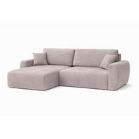 ECKSOFA Mit Schlaffunktion Ariel L, Velours, Stoff Salvador, Grau, Links - Grau, Holz (250/142cm) - Kaiser Möbel