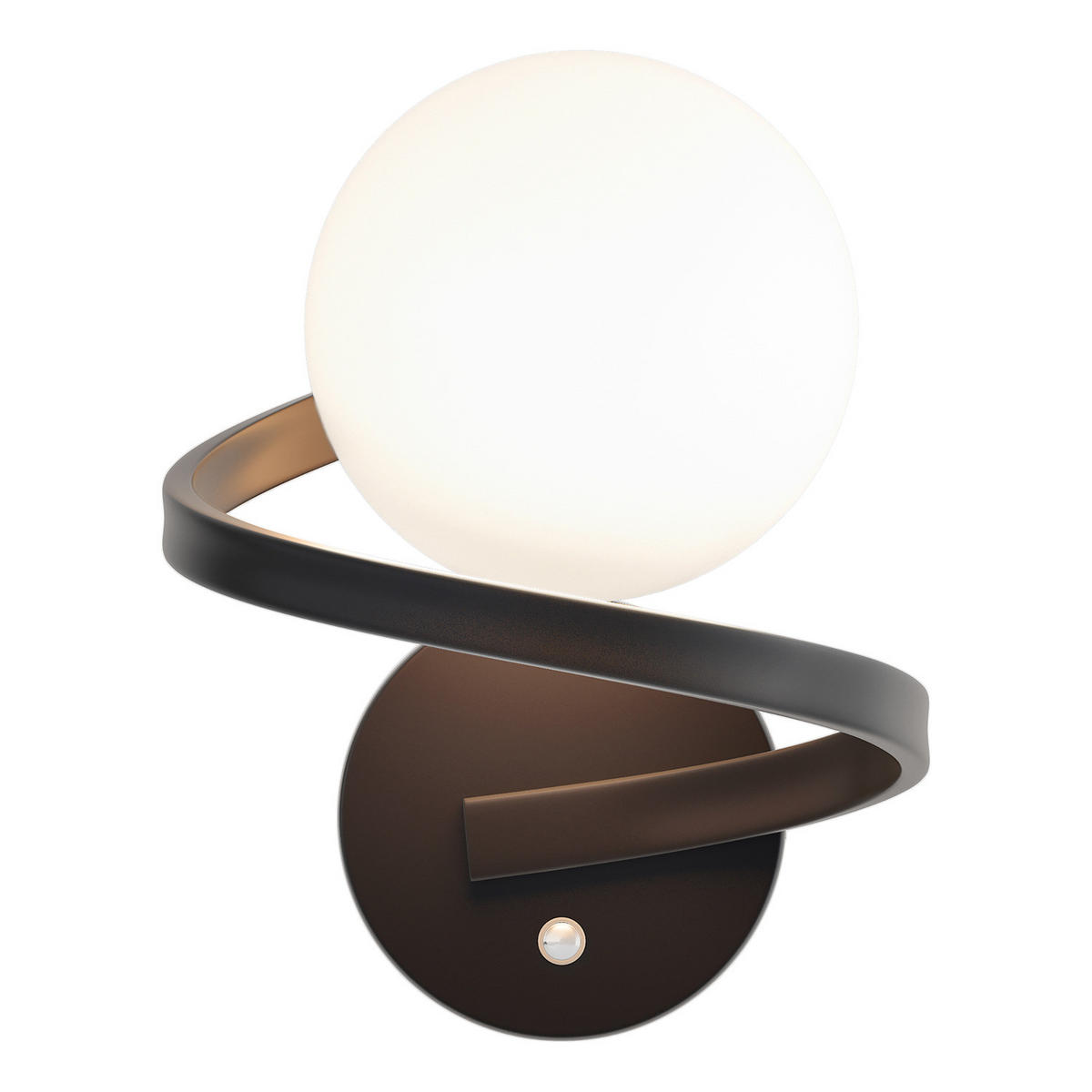 AKKU-WANDLEUCHTE - 1-flammig - 3-Stufen-Dimmer - Schwarz/Weiß, Glas/Metall (18/20/20cm) - home24