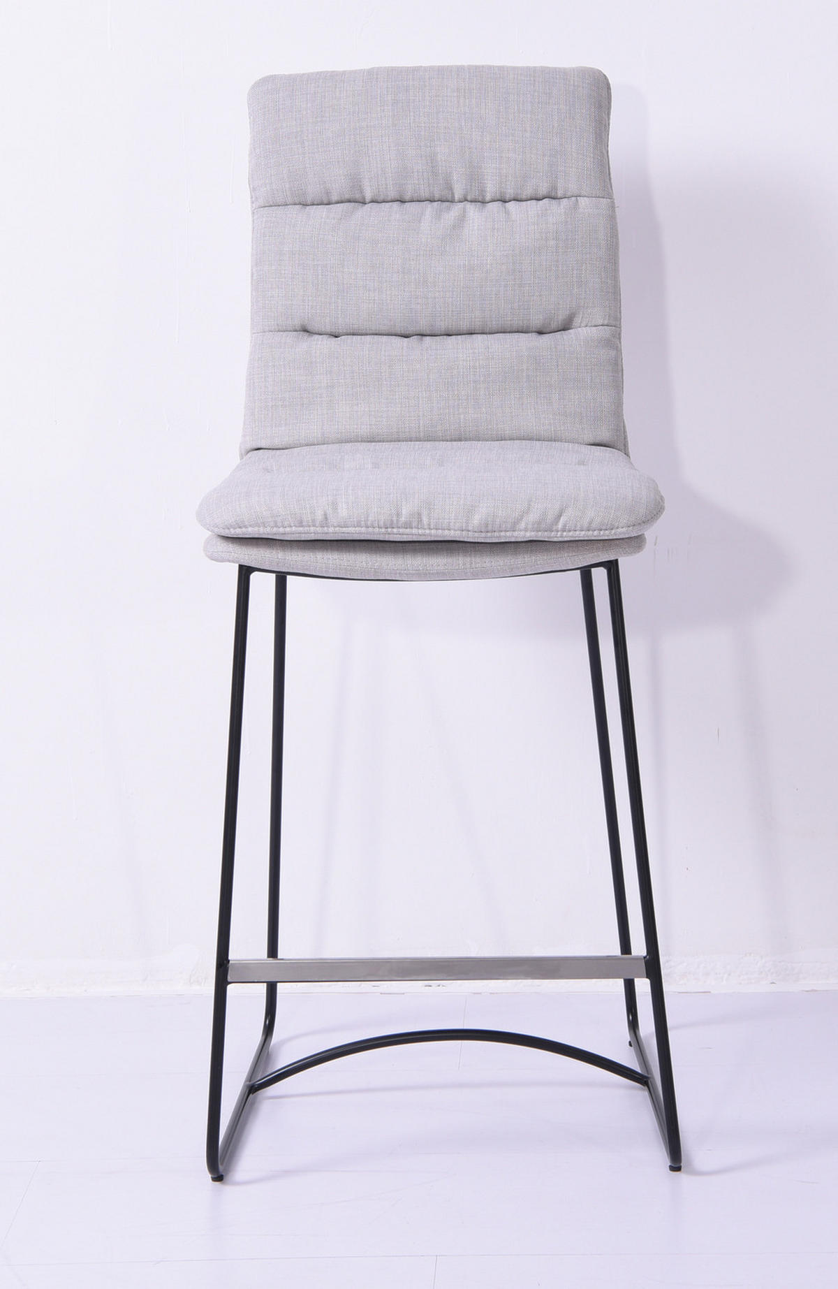 BARHOCKER VINCE Hellgrau Webstoff - Hellgrau, Textil (45/105/58cm) - KAWOLA