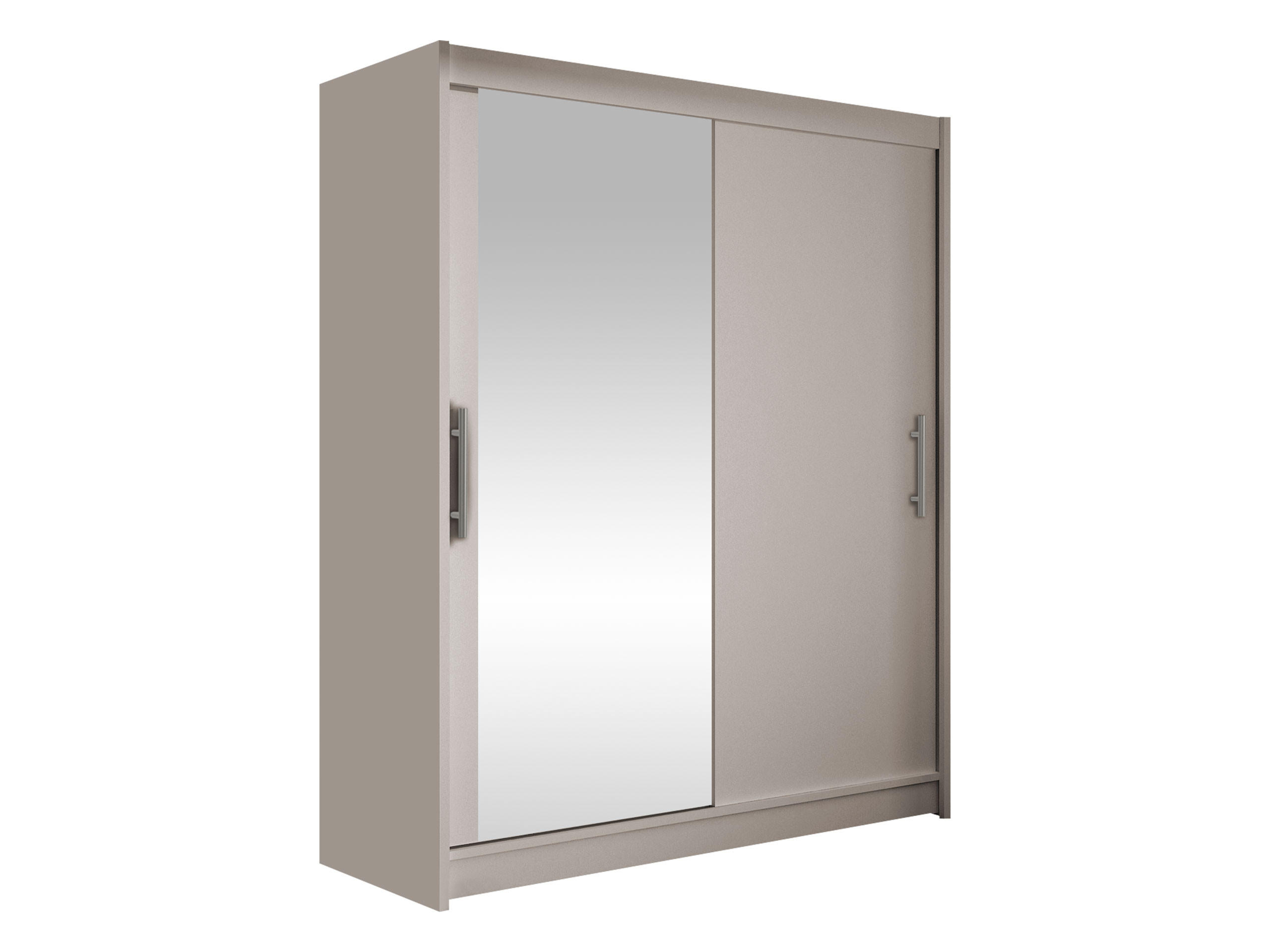 SCHWEBETÜRENSCHRANK Westa VI - Kaschmir/Silberfarben, Holzwerkstoff/Metall (150/200/58cm) - MIRJAN24
