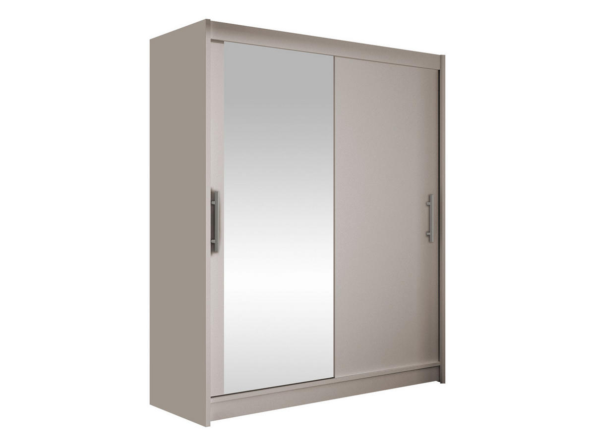 SCHWEBETÜRENSCHRANK Westa VI - Kaschmir/Silberfarben, Holzwerkstoff/Metall (150/200/58cm) - MIRJAN24