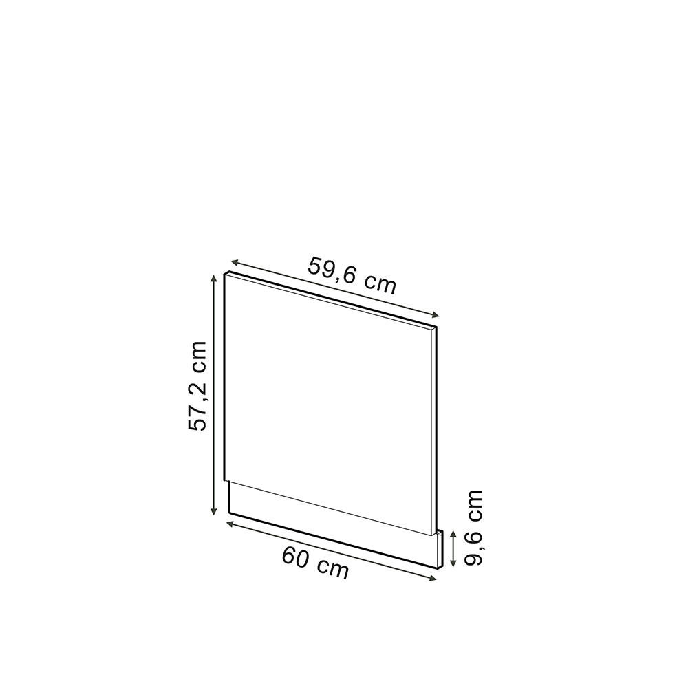 FRONTBLENDE R-Line Schwarz Hochglanz 60 cm, AP Eiche - Schwarz Hochglanz/Schwarz, Holzwerkstoff (60/57.2/1.6cm) - Vicco