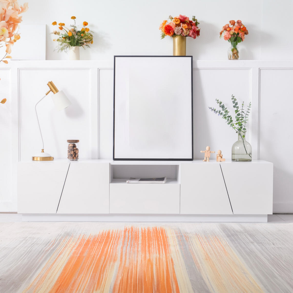 TV-ELEMENT mit 4 Türen 170 cm MDF Weiß - Weiß, Holzwerkstoff (37/42/170cm) - Beauniv