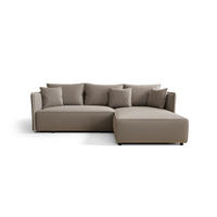 ECKSOFA MILANO rechts hellbraun Cord Poso 3 - Schlaffunktion, Bettkasten - Eichefarben, Textil (245/184cm) - Cornero