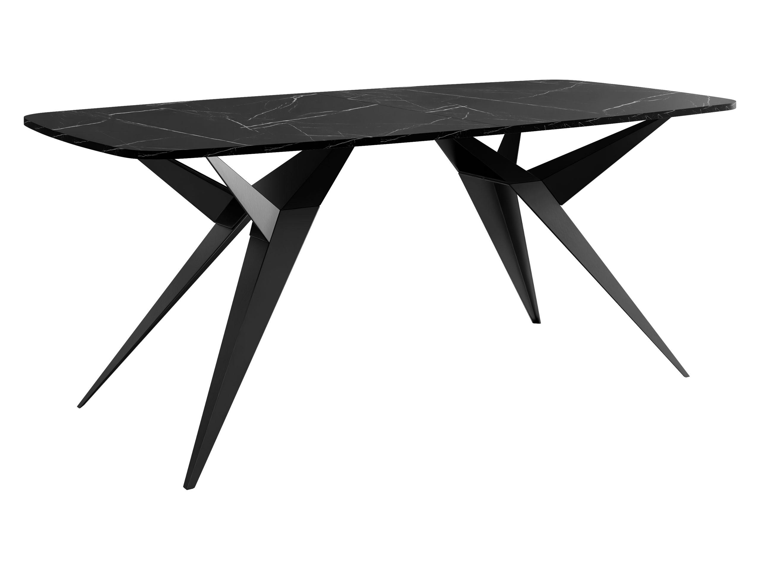 ESSTISCH ausziehbar Axis - Schwarz, Holzwerkstoff/Metall (90/160/76cm) - MIRJAN24