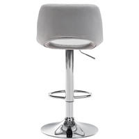 BARHOCKER Campus Samt chrom hellgrau - Chromfarben/Grau, Textil/Metall (42/107/46cm) - TPFLiving