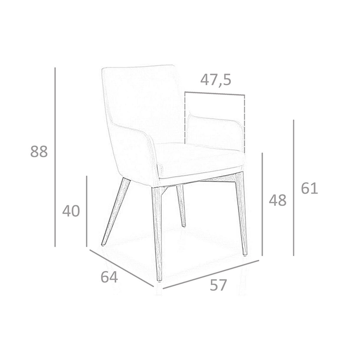 STUHL aus weißem Öko-Leder 57/64/88 cm - Walnussfarben/Weiß, Leder/Holz (57/88/64cm) - ANGEL CERDA