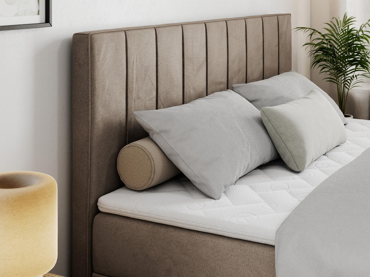 BOXBETT ALLY 200/200 Braun Velvet - H3 - Braun, Holz/Textil (200/200cm) - MKS