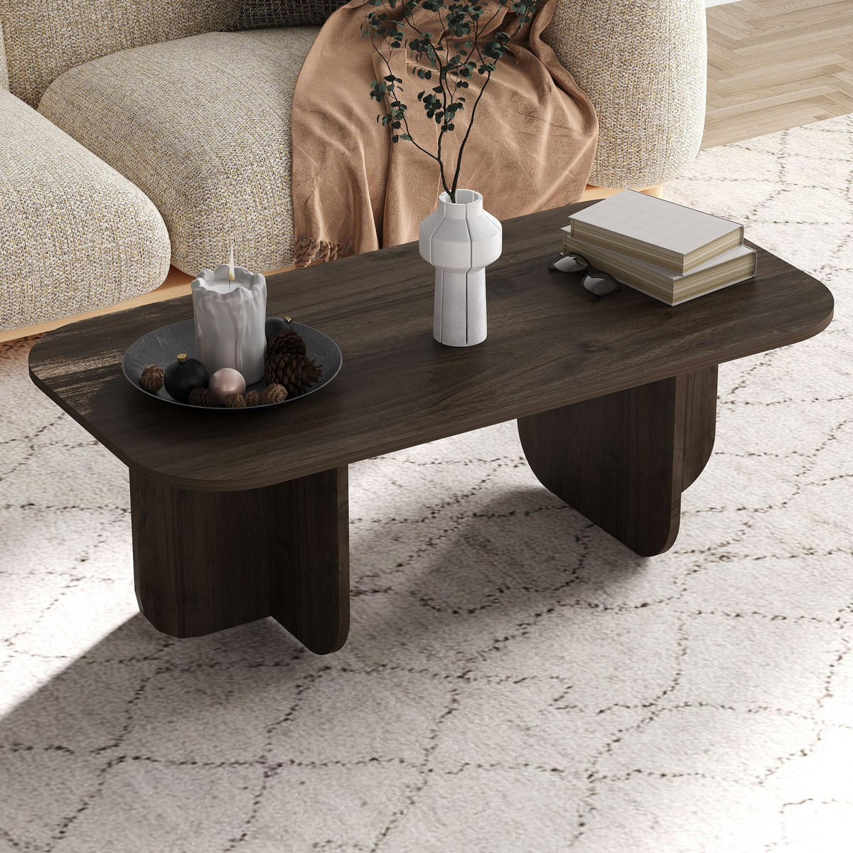 COUCHTISCH Becaj Nussbaum - Nussbaumfarben, Holzwerkstoff (60/120/41cm) - Habitat Garten