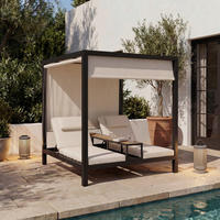 SONNENINSEL Felipa Beige Metall/Outdoorstoff - Dunkelgrau, Metall (1/1/1cm) - Bessagi Garden