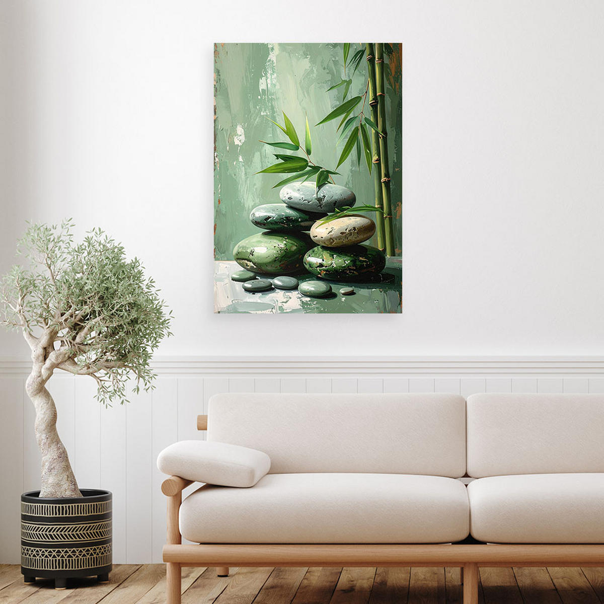 LEINWANDBILD Zen und Orientalisch 30x45cm - Grün, Textil (30/45cm) - Feeby