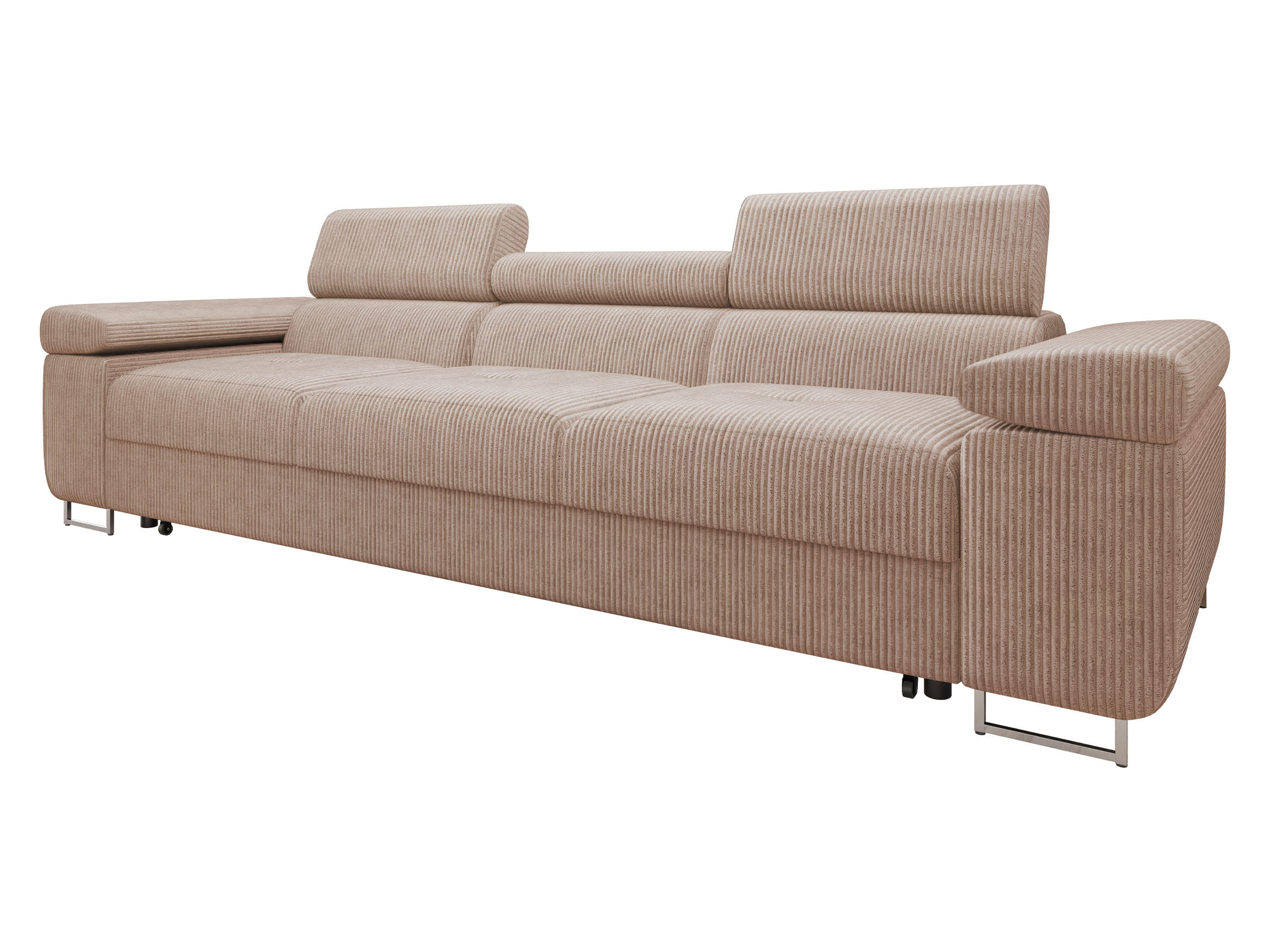 SCHLAFSOFA Torezio 3 Bis Cord - Hellrosa, Holz/Textil (263/90/102cm) - MIRJAN24