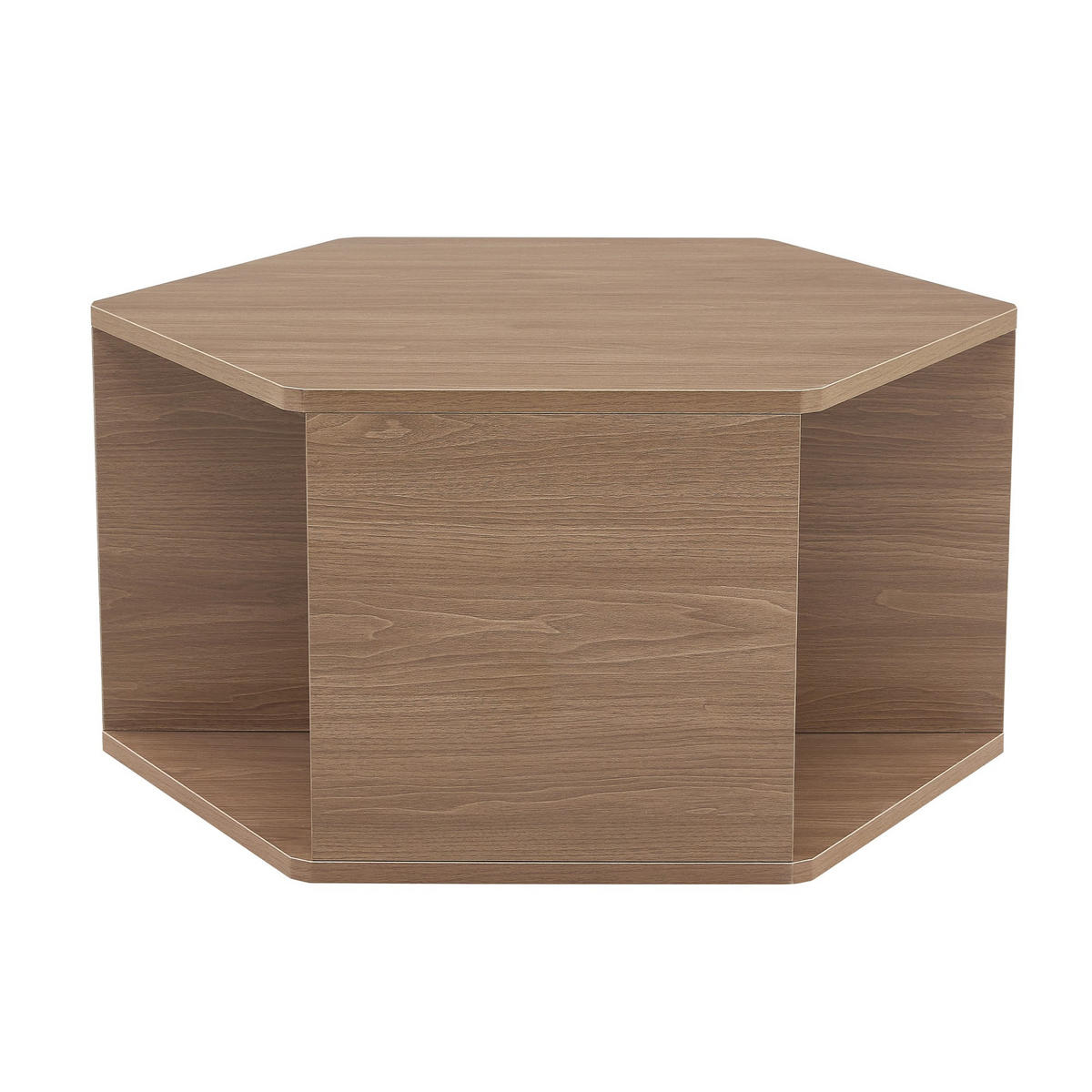COUCHTISCH 69/79/40cm,Sechseckiger Tisch,Beistelltisch aus MDF,Braun - Braun, Holz (79/69.4/40cm) - LVHOM