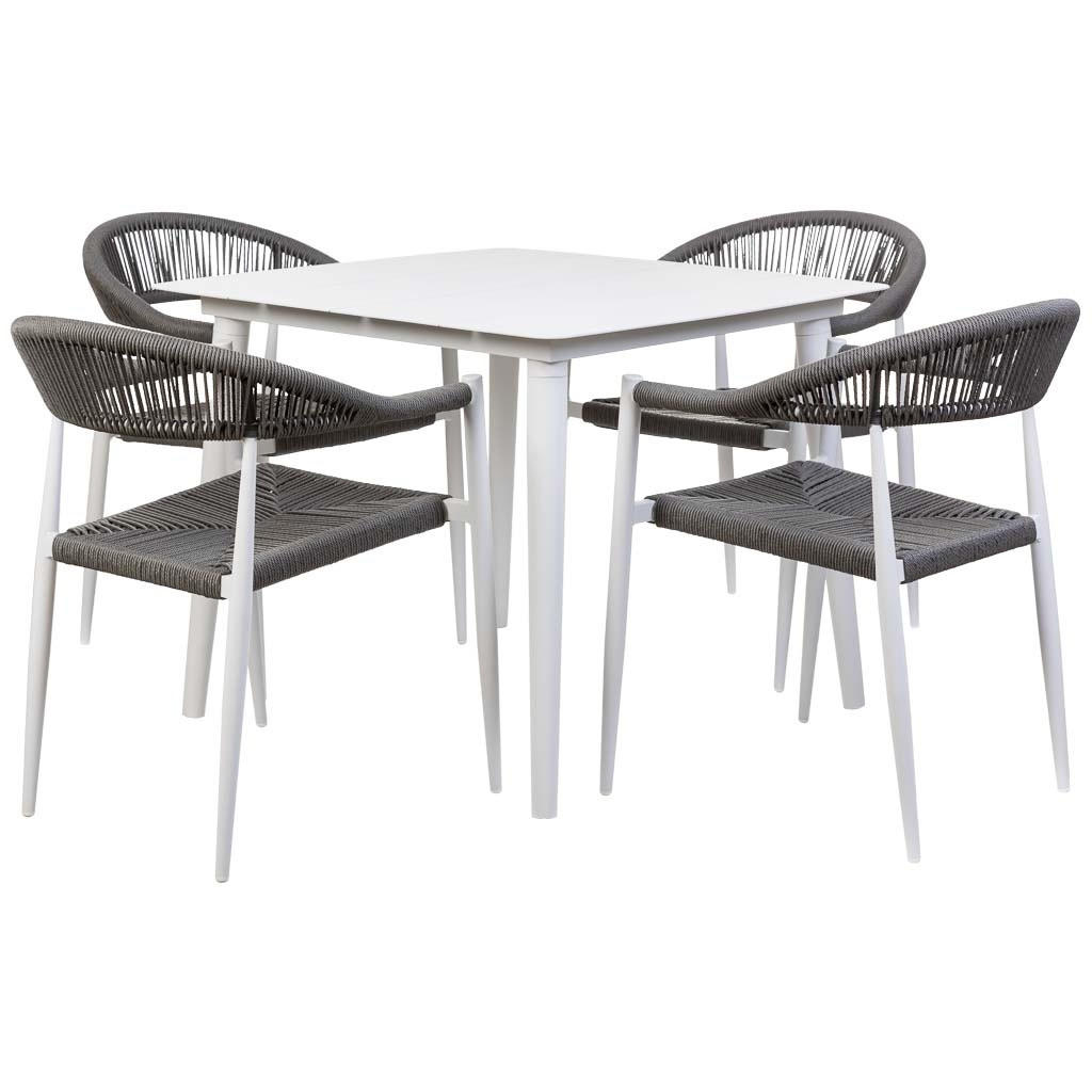 GARTEN-ESSGRUPPE, 5er-Set, Schwarz und Weiß - Multicolor, Metall - Wanderlust