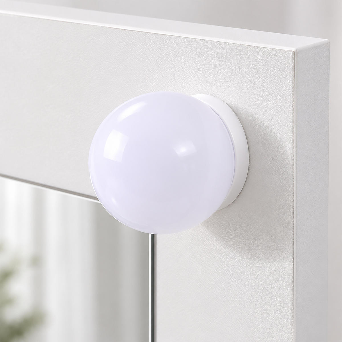 SMINKBORD Vitt med spegel - Vit, Glas/Träbaserade material (80/140/40cm) - Relaxdays