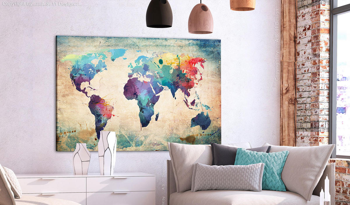PINNWANDBILDER Bunt 120/80 cm - Multicolor, Naturmaterialen/Textil (120/80cm) - KUNSTLOFT