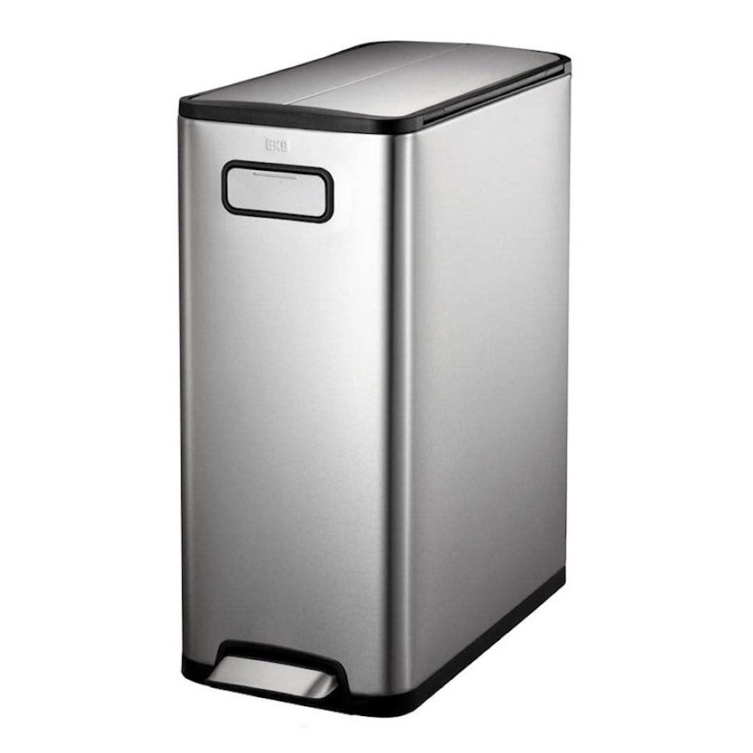 MÜLLEIMER Aus Gebürstetem Edelstahl 40 Liter 2 KunststoffInneneimern Silber - Silberfarben, Metall (27.5/66/53.2cm) - PROREGAL