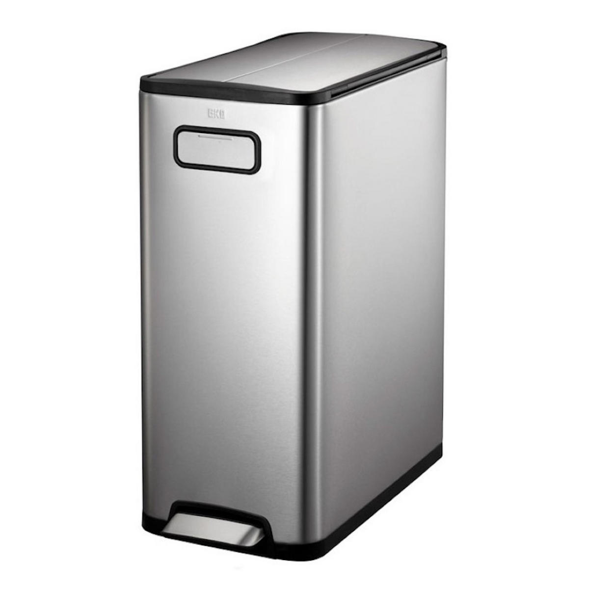 MÜLLEIMER Aus Gebürstetem Edelstahl 40 Liter 2 KunststoffInneneimern Silber - Silberfarben, Metall (27.5/66/53.2cm) - PROREGAL