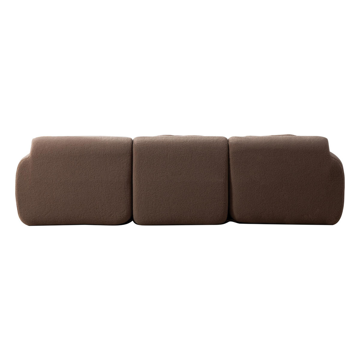 ECKSOFA 3-Sitzer Chenille Stoff Camel - Hellbraun, Textil (177/271cm) - Korfee