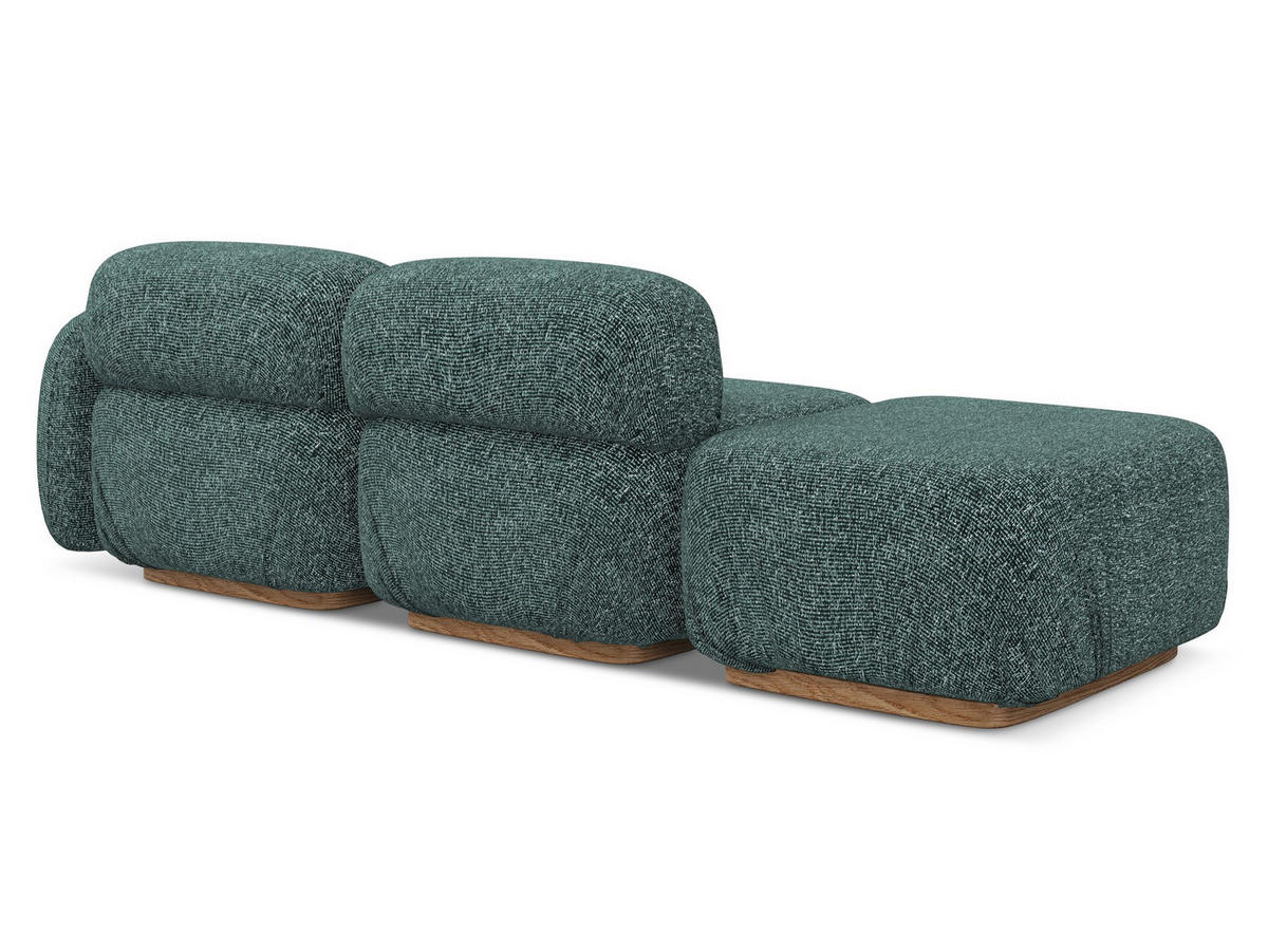 3-SITZER SOFA Links Strukturstoff Stoff Blau - Blau/Blaugrau, Holz/Textil (258/73/95cm) - Makamii