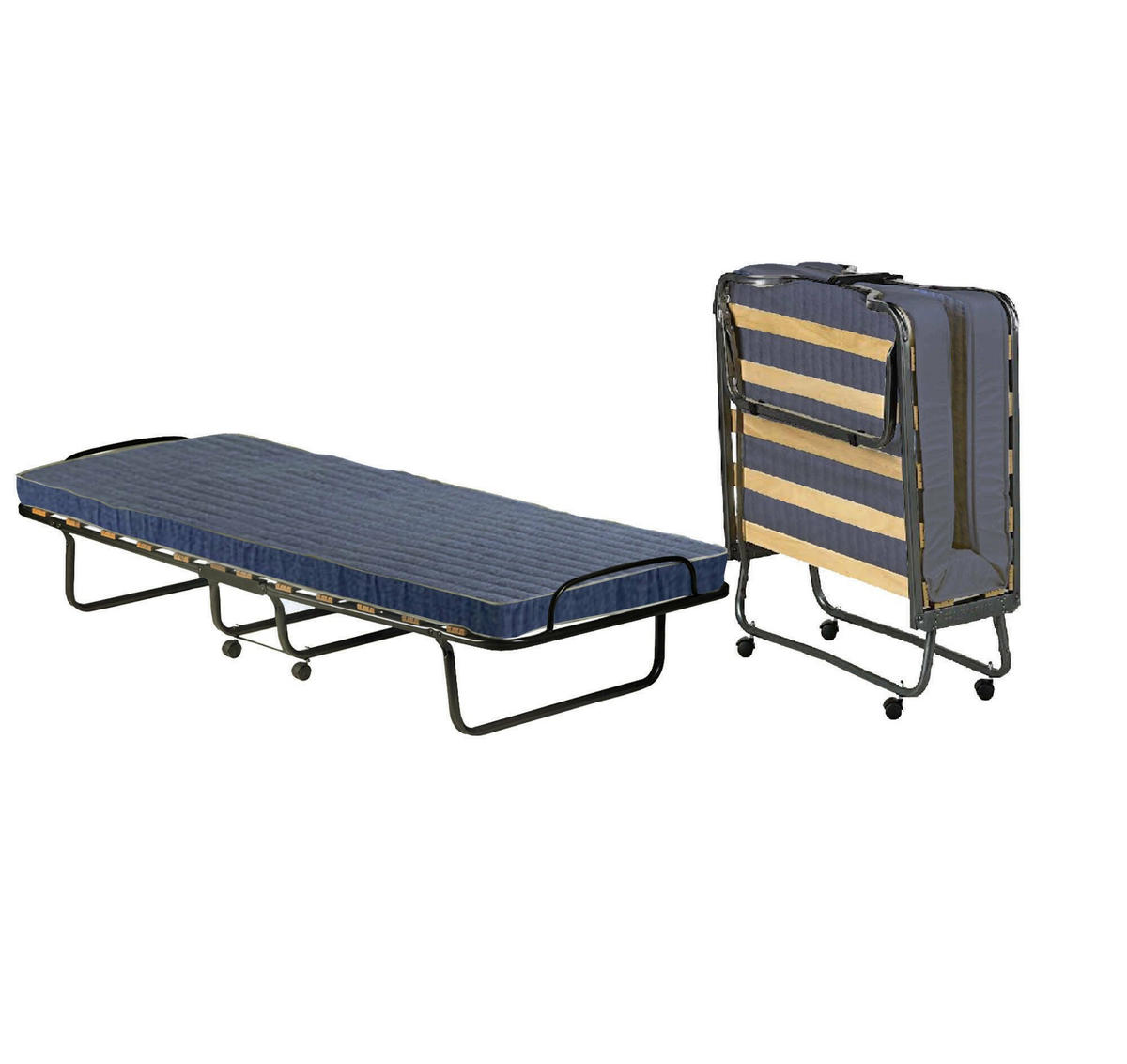 KLAPPBETT mit Matratze 80x190 - Schwarz, Holz (80/190cm) - Talamo Italia