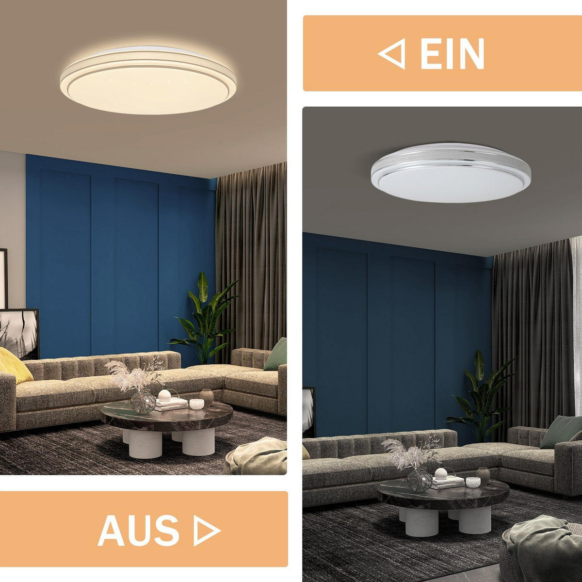 LED-DECKENLEUCHTE Zwillingsring 27/27/6 cm - Silberfarben, Kunststoff (27/27/6cm) - Nettlife