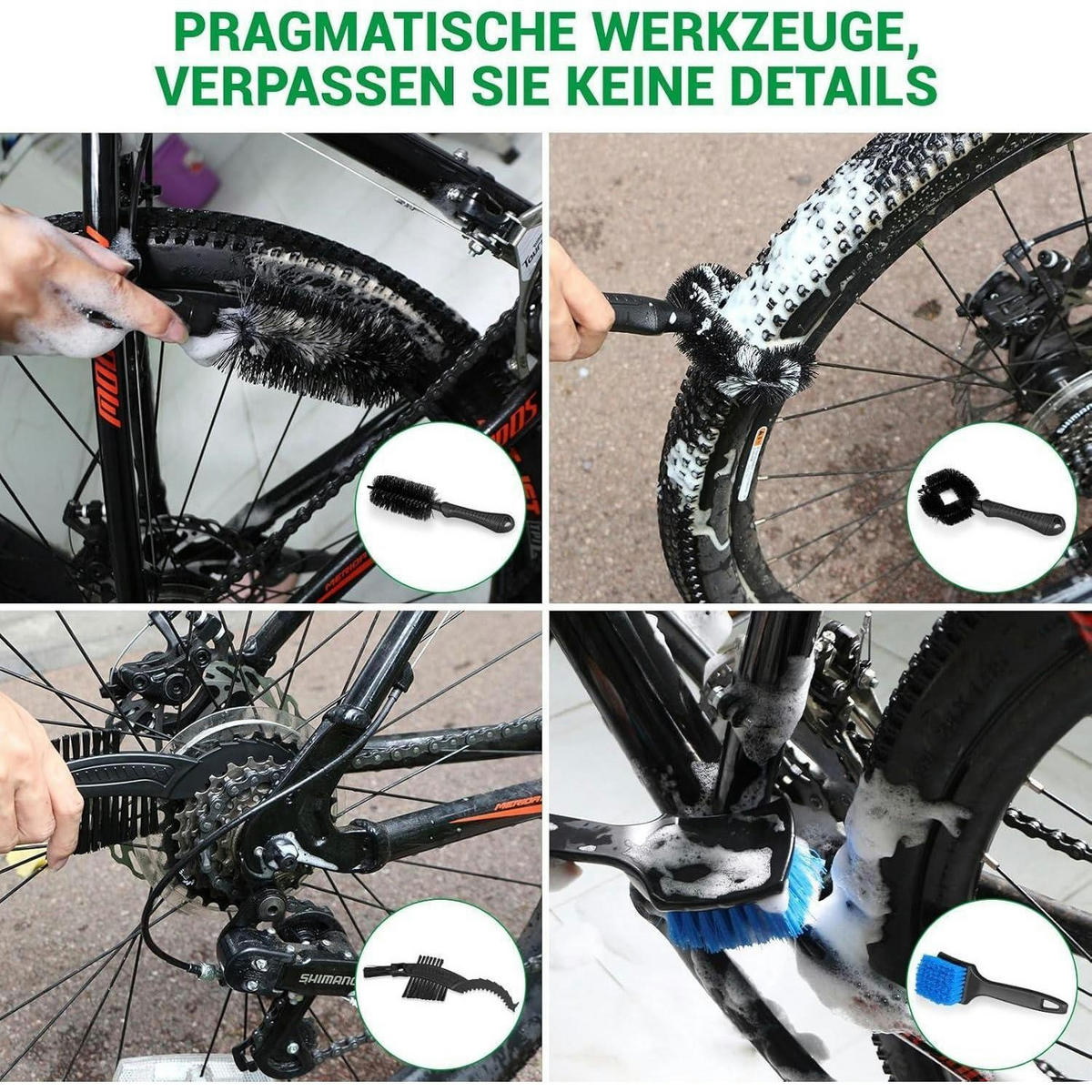 FAHRRAD Reinigungsset 7-teilig - Multicolor, Kunststoff (24/23/26cm)