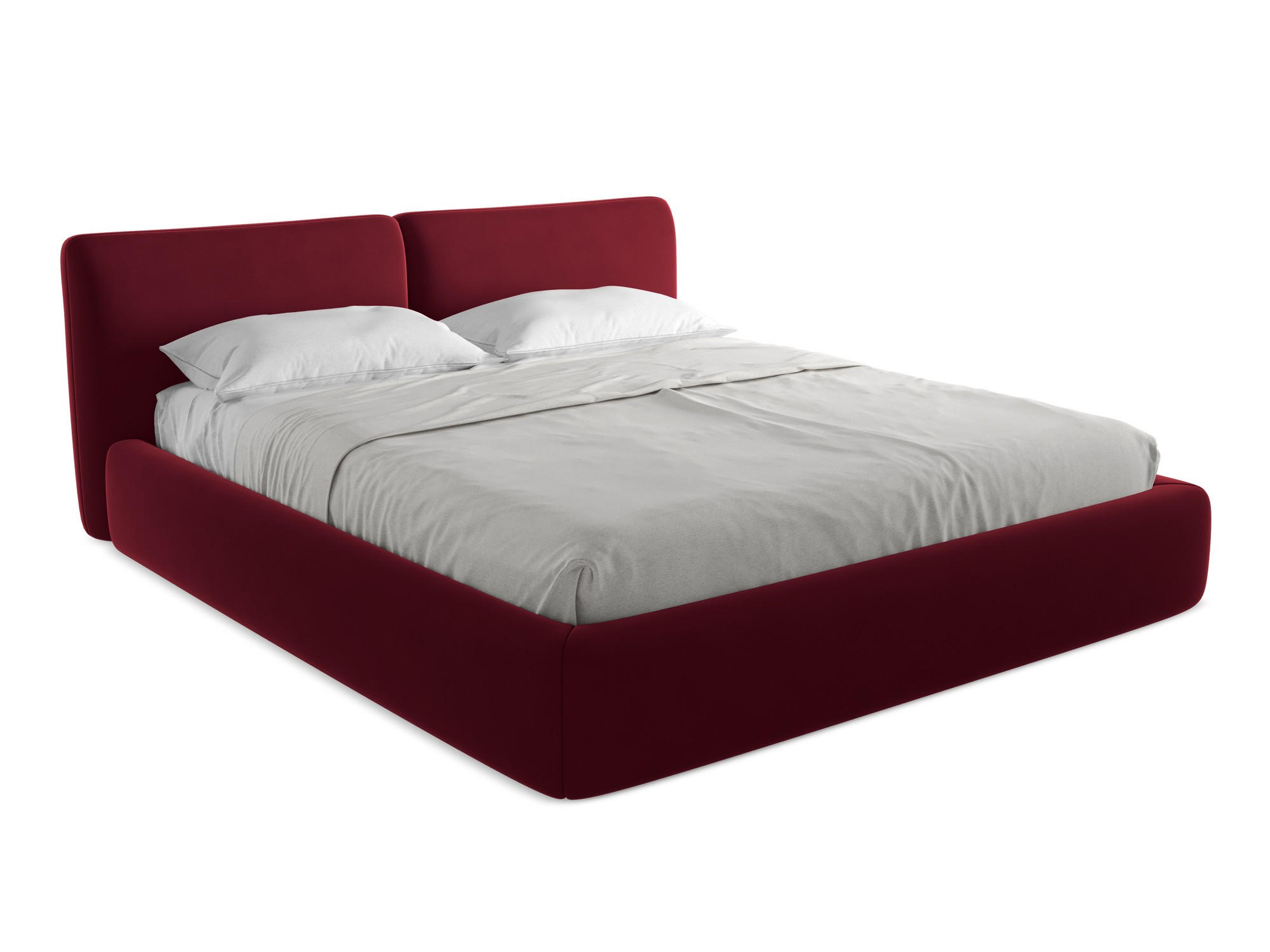 POLSTERBETT mit Bettkasten und Lattenrost 200x228 Rot - Bordeaux/Rot, Kunststoff/Textil (180/200cm) - Makamii