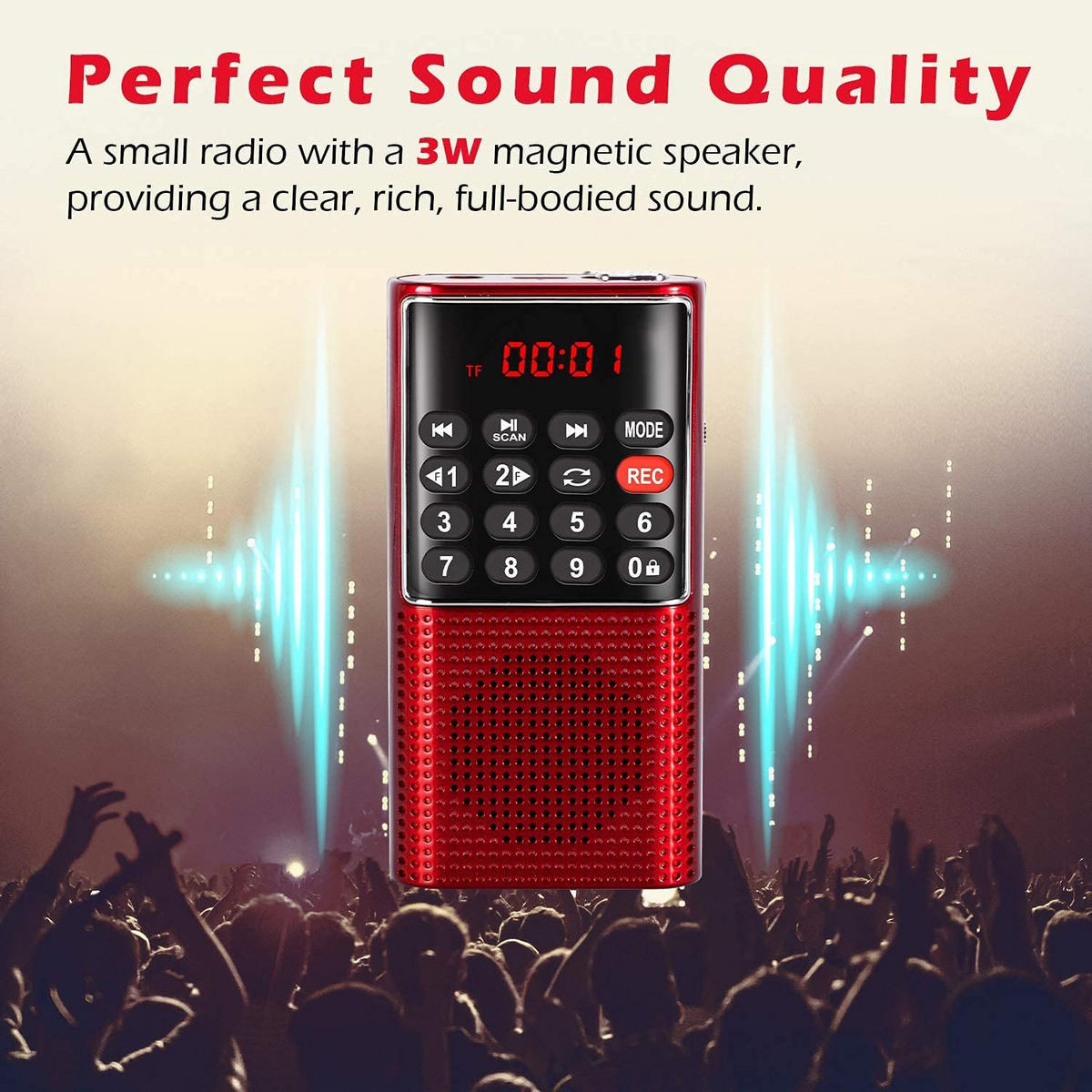 RADIO – Aufnahmefunktion – Rot - Rot, Kunststoff (10/6.1/2.54cm) - DCA
