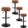 BARHOCKER 4er Set, drehbar, Kunstleder, Braun - Schwarz/Braun, Kunststoff/Metall (39/60.5/39cm) - Woltu
